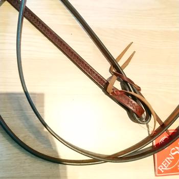 Reinsman Split Reins 3/4" og 8' - Rosewood med udskæringer